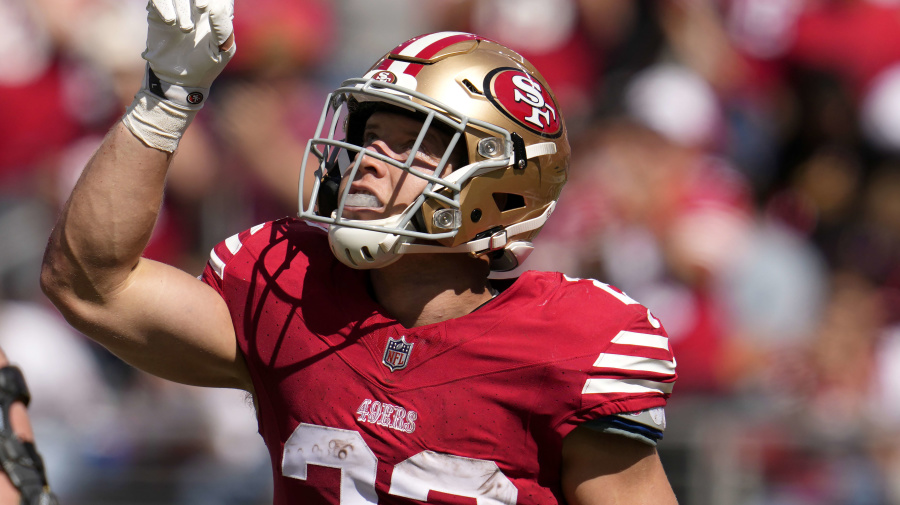 McCaffrey throws, catches, rushes for TDs, Niners rout Rams – KXAN Austin