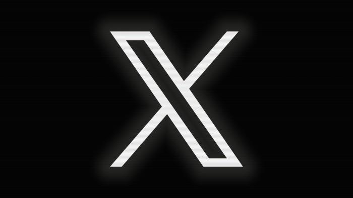 The X logo on a black background with faint scan horizontal scan lines