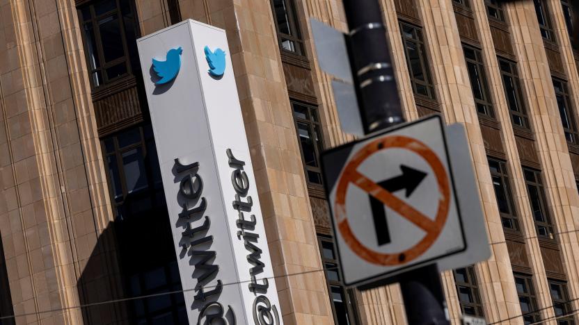 A Twitter logo is seen outside the company's headquarters in San Francisco, California, U.S., April 25, 2022. REUTERS/Carlos Barria