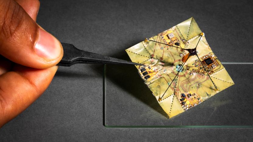 An image of an origami-inspired microflier.