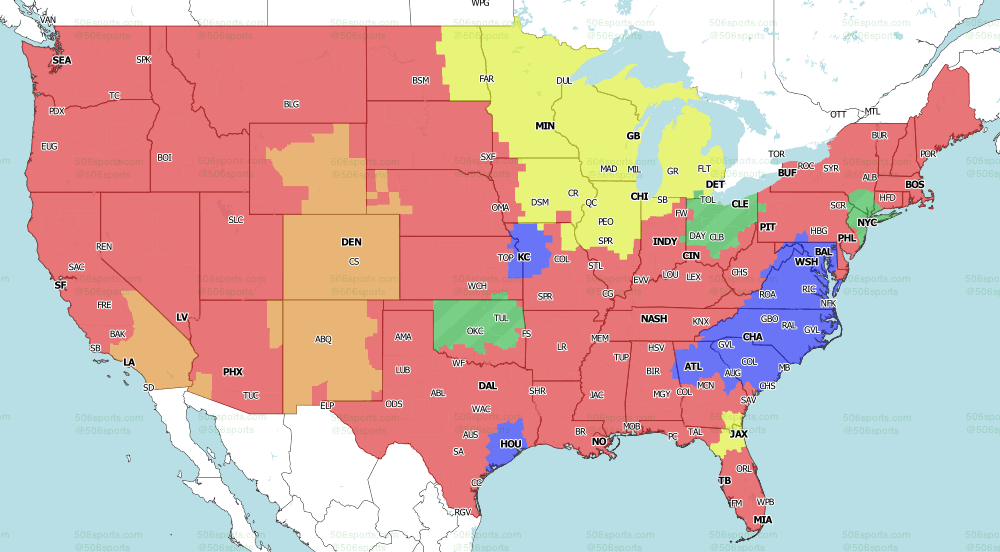 NFL Week 16 TV coverage maps