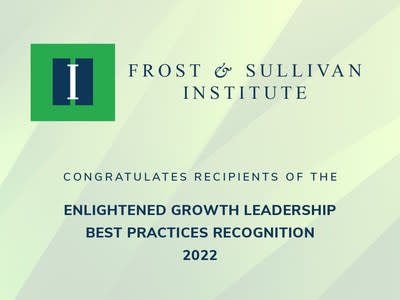 Frost & Sullivan Institute Commends Exemplary Companies with Enlightened Growth Leadership Awards, 2022