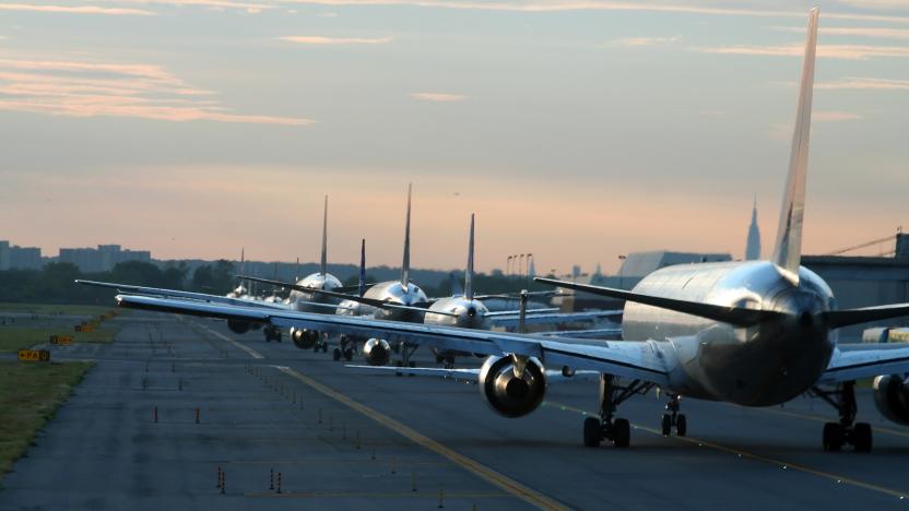 evening traffic at airport
