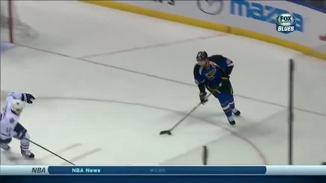 David Backes banks in an empty-netter