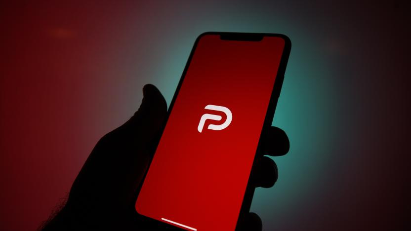The Parler logo is seen on an Apple iPhone in this photo illustration in Warsaw, Poland on January 10, 2021. The Parler app, developed as an alternative social media platform for conservatives has been taken from the Apple App Store and the Google Play store. Supporters of Donald Trump including many who stormed the Capitol on Wednesday communicate via the app. The app has been removed from stores for containing a large number of posts that encourge and incite violence. Aamazon Web Services (AWS) has also announced it is no longer hosting the platform on it's cloud services. (Photo by Jaap Arriens/NurPhoto via Getty Images)