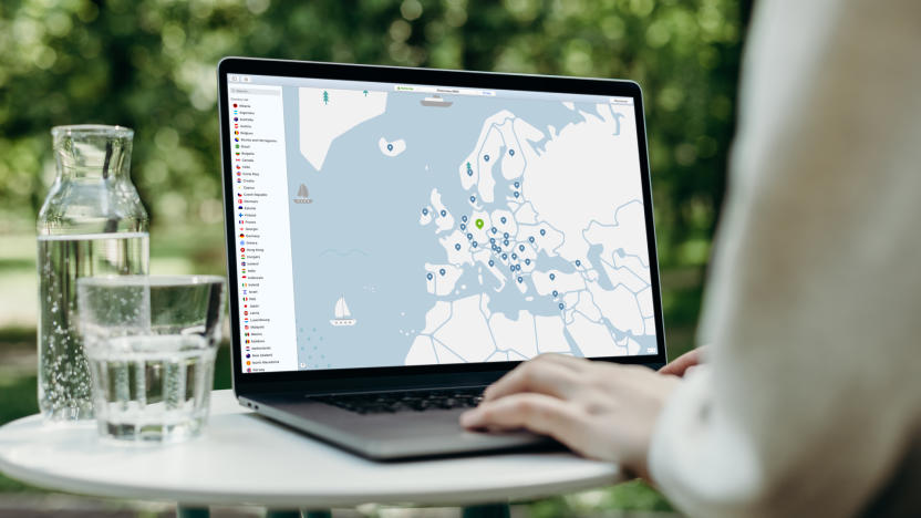 NordVPN in action on a computer. 