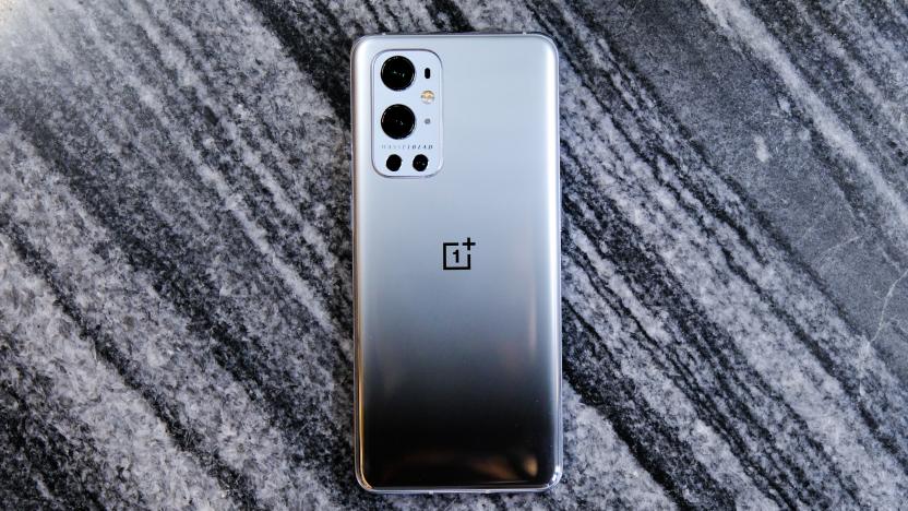 The rear design of the OnePlus 9 Pro features a glass back and a camera module developed in partnership with Hasselblad. 