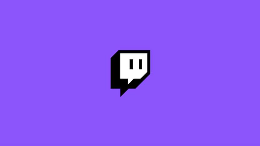 The purple Twitch logo. 