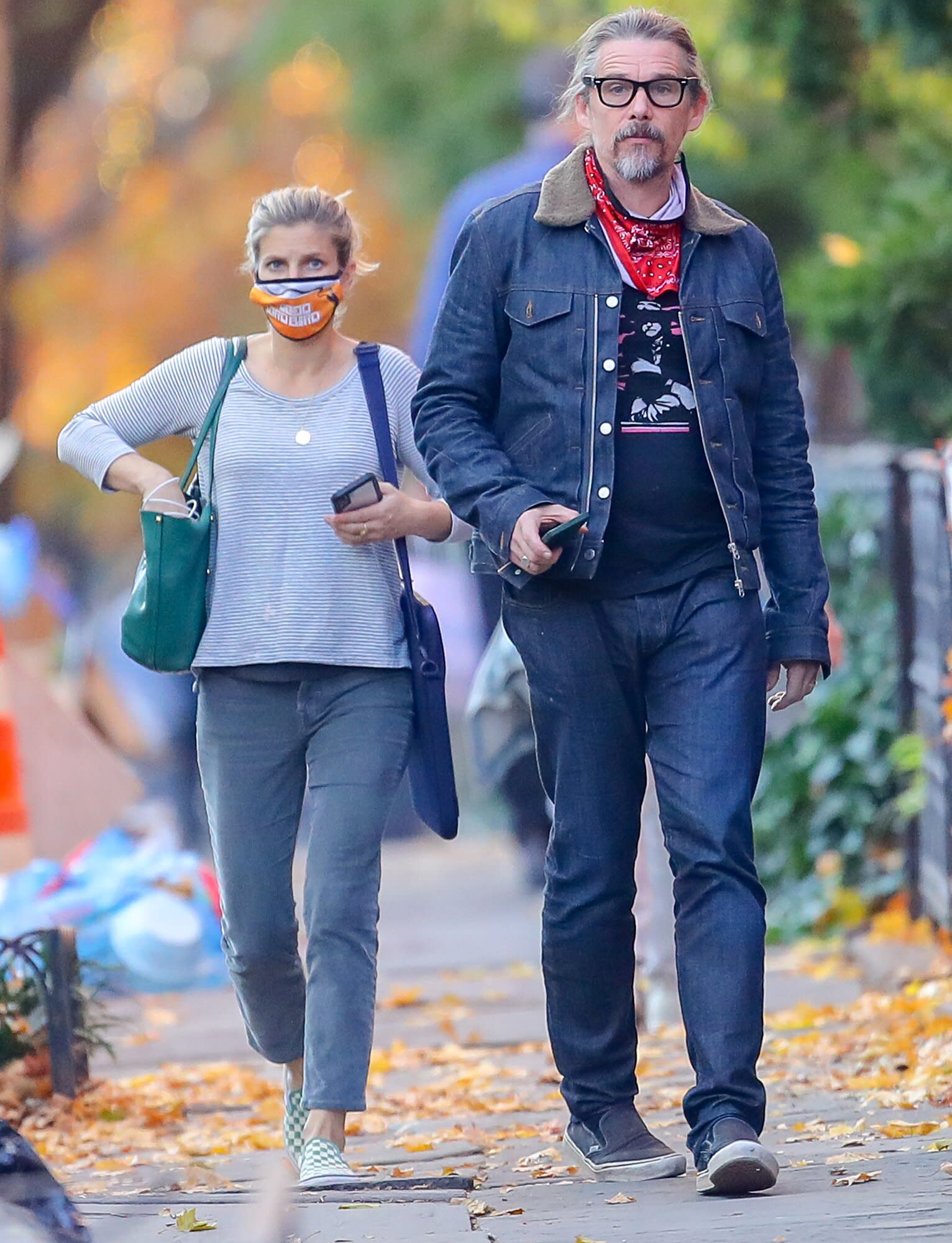 Ethan Hawke and His Wife of 12 Years, Ryan, Take a Stroll Together in ...
