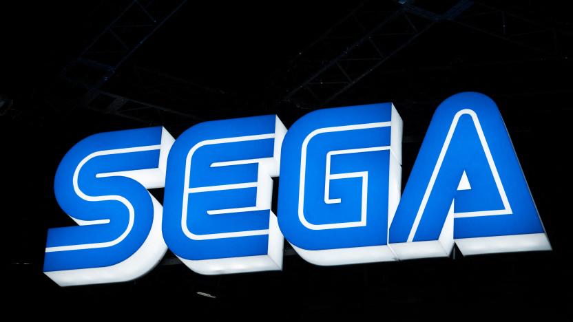 The Sega logo is pictured at the company's booth during the Tokyo Game Show in Chiba prefecture on September 15, 2022. (Photo by Yuichi YAMAZAKI / AFP) (Photo by YUICHI YAMAZAKI/AFP via Getty Images)