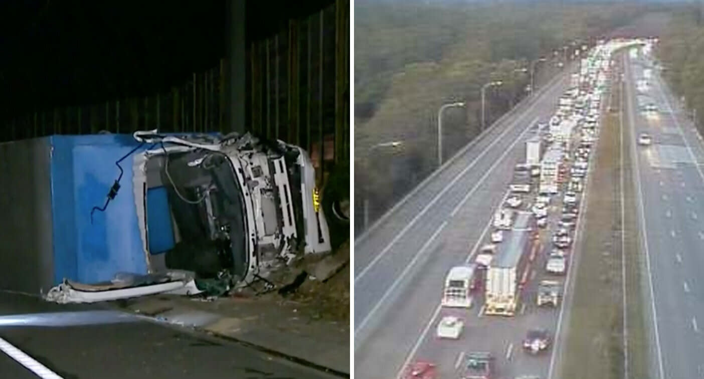 Major Delays On Sydneys M1 After Fatal Two Truck Crash 8017