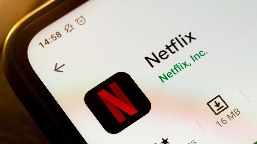 In this photo illustration a Netflix app seen displayed on a...