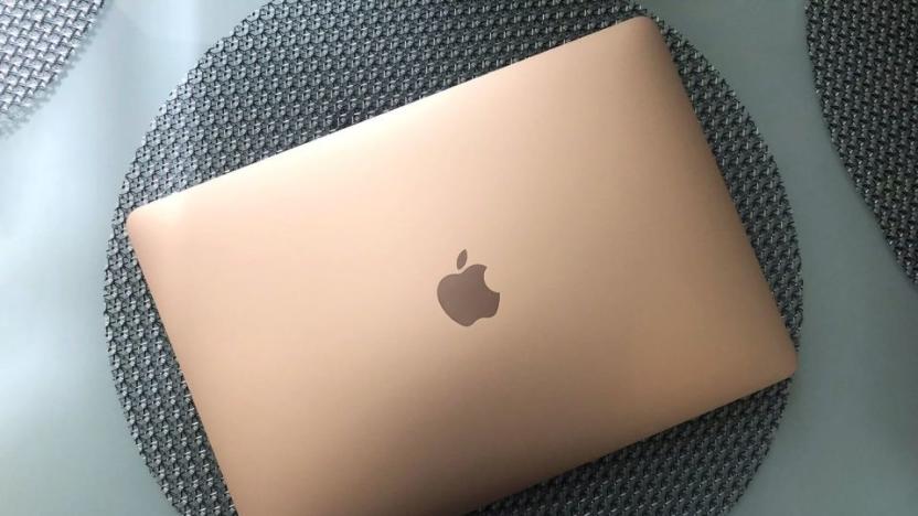 Picture of the rose gold MacBook Air (2020) which is currently available on sale at Amazon.