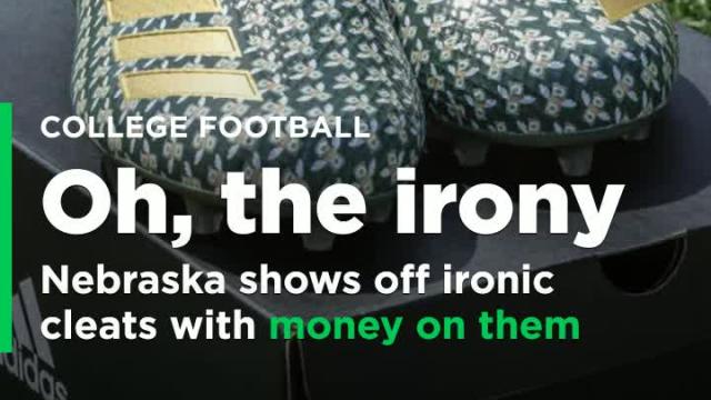 Nebraska shows off ironic cleats with money all over them