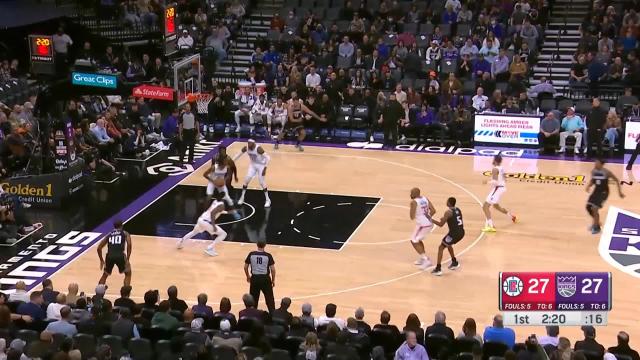 Terance Mann with a 3-pointer vs the Sacramento Kings