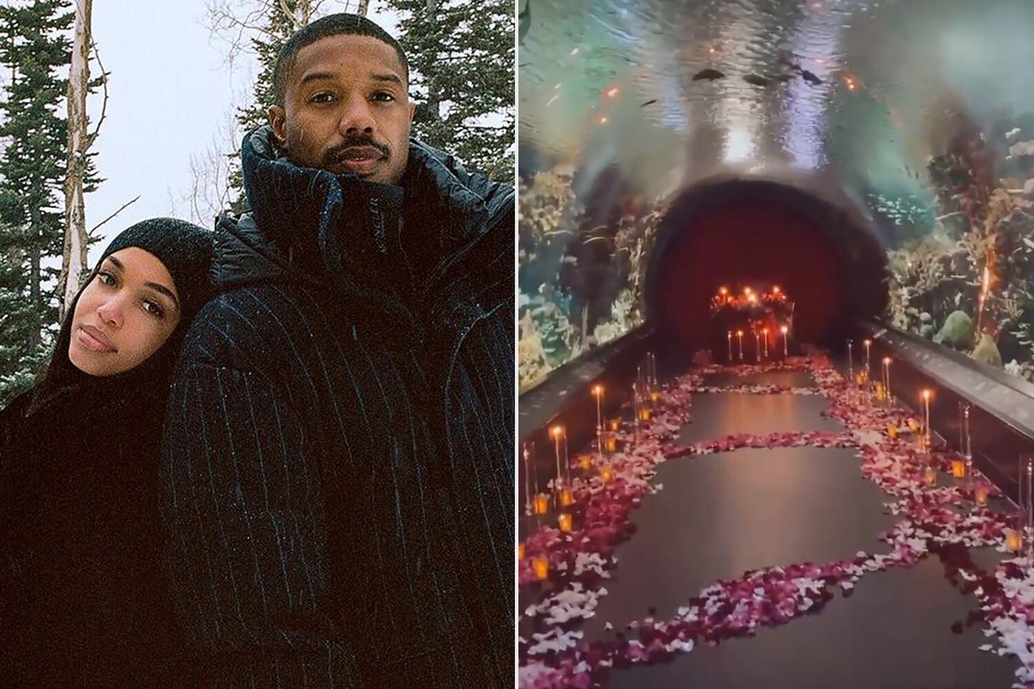 Michael B. Jordan rents the entire aquarium for the first Valentine’s Day with Lori Harvey