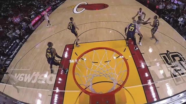 Jimmy Butler with an and one vs the Indiana Pacers