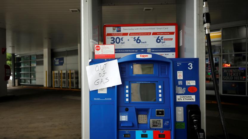 An Exxon station is seen out of gas after a cyberattack crippled the biggest fuel pipeline in the country, run by Colonial Pipeline, in Washington, U.S., May 15, 2021. REUTERS/Yuri Gripas