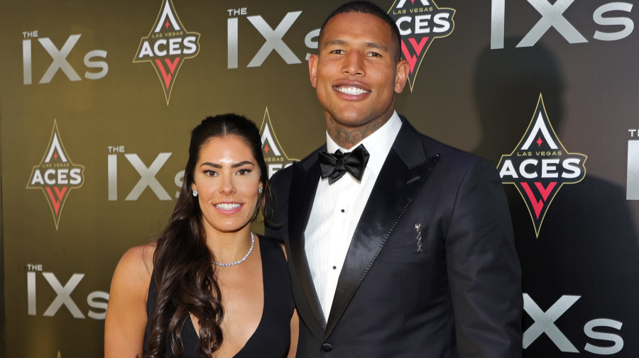Getty Images - LAS VEGAS, NEVADA - JUNE 17: WNBA player Kelsey Plum (L) of the Las Vegas Aces and tight end Darren Waller of the Las Vegas Raiders attend the inaugural IX Awards at Allegiant Stadium on June 17, 2022 in Las Vegas, Nevada. The IXs, presented by the WNBA's Las Vegas Aces, celebrate the 50th anniversary of the passage of Title IX and recognize women and men who have fought for equality in sports and beyond. (Photo by Ethan Miller/Getty Images)