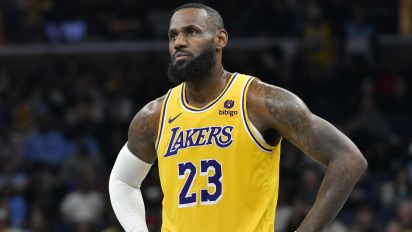 Associated Press - Los Angeles Lakers forward LeBron James (23) stands on the court in the second half of an NBA basketball game against the Memphis Grizzlies Friday, April 12, 2024, in Memphis, Tenn. (AP Photo/Brandon Dill)