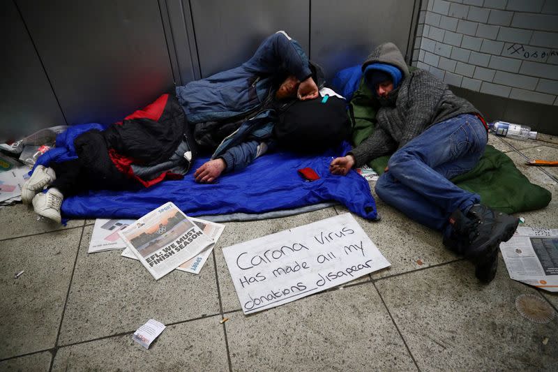 London's homeless stuck on the streets during coronavirus lockdown