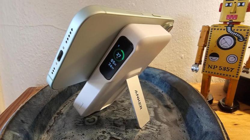 Anker power bank standing upright