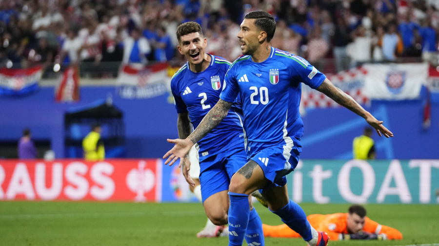 Associated Press - Italy's Mattia Zaccagni celebrates after scoring during a Group B match between Croatia and Italy at the Euro 2024 soccer tournament in Leipzig, Germany, Monday, June 24, 2024. (AP Photo/Petr David Josek)