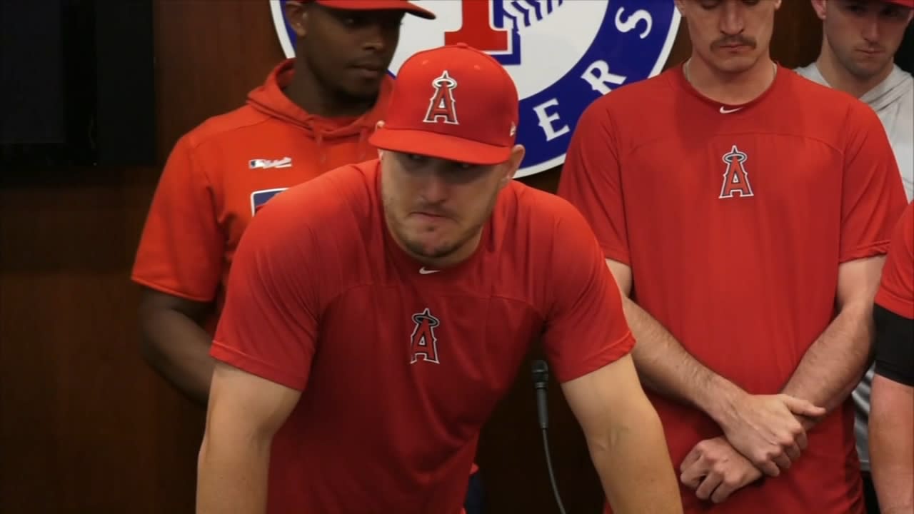 Los Angeles Angels' Mike Trout Wears Caitlin Clark Iowa Jersey