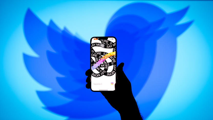 The Instagram Threads app is seen on a phone with a Twitter logo in the background in this illustration photo on 06 July, 2023 in Warsaw, Poland. (Photo by Jaap Arriens/NurPhoto via Getty Images)