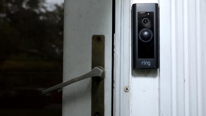 SILVER SPRING, MARYLAND - AUGUST 28: A doorbell device with a built-in camera made by home security company Ring is seen on August 28, 2019 in Silver Spring, Maryland. These devices allow users to see video footage of who is at their front door when the bell is pressed or when motion activates the camera. According to reports, Ring has made video-sharing partnerships with more than 400 police forces across the United States, granting them access to camera footage with the homeowners’ permission in what the company calls the nation’s 'new neighborhood watch.' (Photo by Chip Somodevilla/Getty Images)