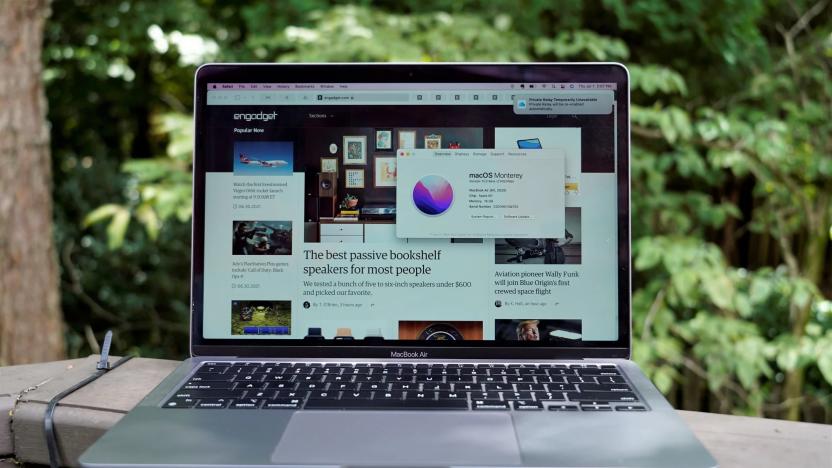 MacOS Monterey running on an Apple MacBook Air