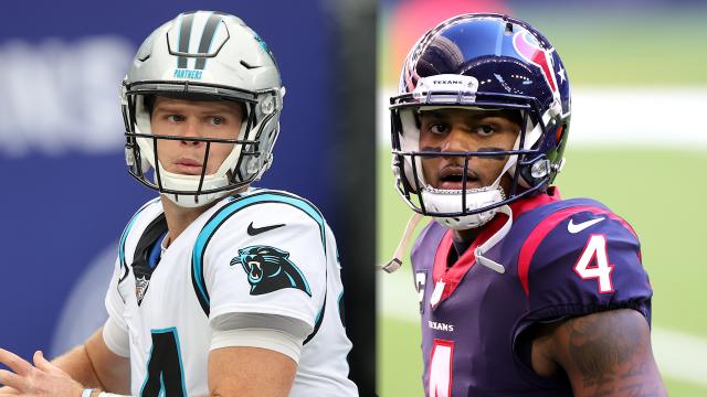 Sam Darnold’s play and salary cap number make trading for Deshaun Watson tricky for Panthers | You Pod to Win the Game