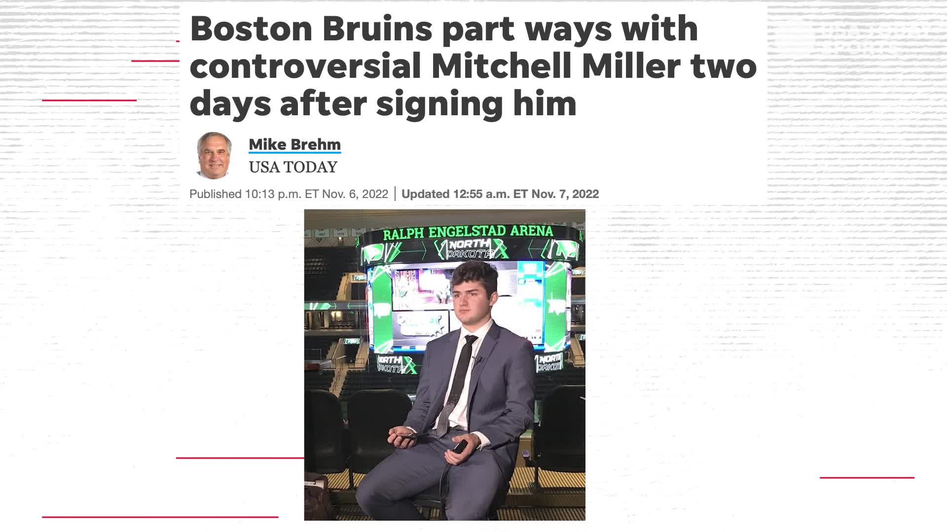 Bruins cut ties with Mitchell Miller, who bullied Black classmate