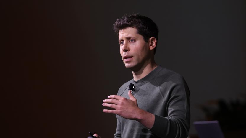 SAN FRANCISCO, CALIFORNIA - NOVEMBER 06: OpenAI CEO Sam Altman speaks during the OpenAI DevDay event on November 06, 2023 in San Francisco, California. Altman delivered the keynote address at the first-ever Open AI DevDay conference.(Photo by Justin Sullivan/Getty Images)