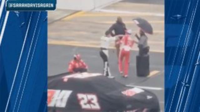 Almirola shoves Wallace on pit road at Charlotte