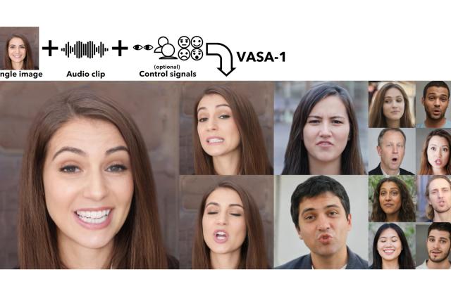 Photos of people's faces with various expressions.