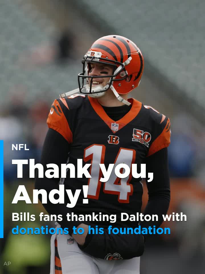 Bills fans thanking Bengals' Andy Dalton with donations to his