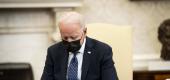 President Biden pauses during a meeting in the Oval Office Tuesday. (Getty Images) 