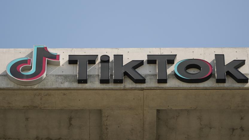 FILE - A TikTok sign is displayed on their building in Culver City, Calif., March 11, 2024. (AP Photo/Damian Dovarganes, File)