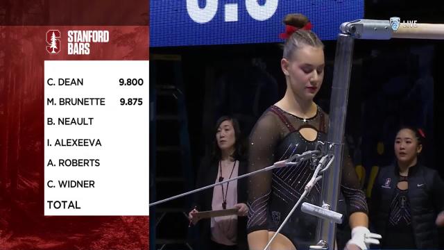 Brenna Neault and Ira Alexeeva lead No. 22 Stanford with pair of 9.9s on bars