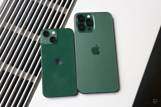 Green iPhone 13 mini and 