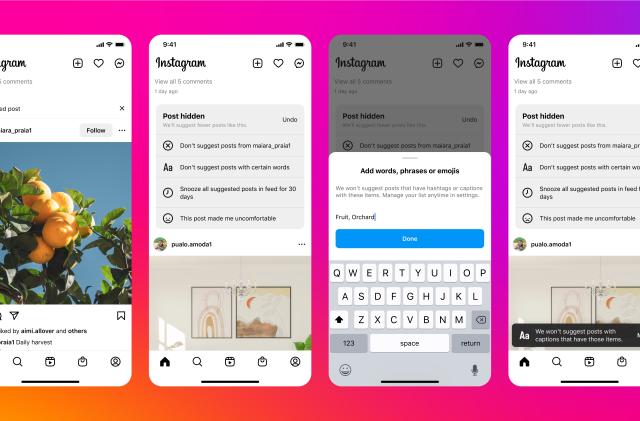 Instagram keyword filter