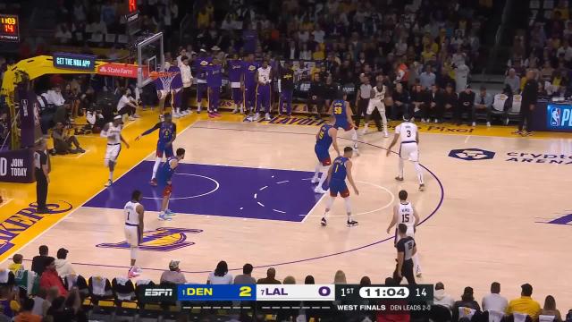 D'Angelo Russell with a 3-pointer vs the Denver Nuggets