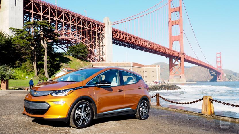 Chevy Bolt EV near Golden Gate Bridge