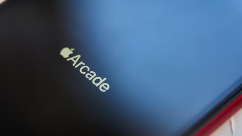 Bishkek, Kyrgyzstan - June 05, 2019: New Apple Arcade logotype seen on modern ipad featuring the new subscription model for over 100 groundbreaking new games