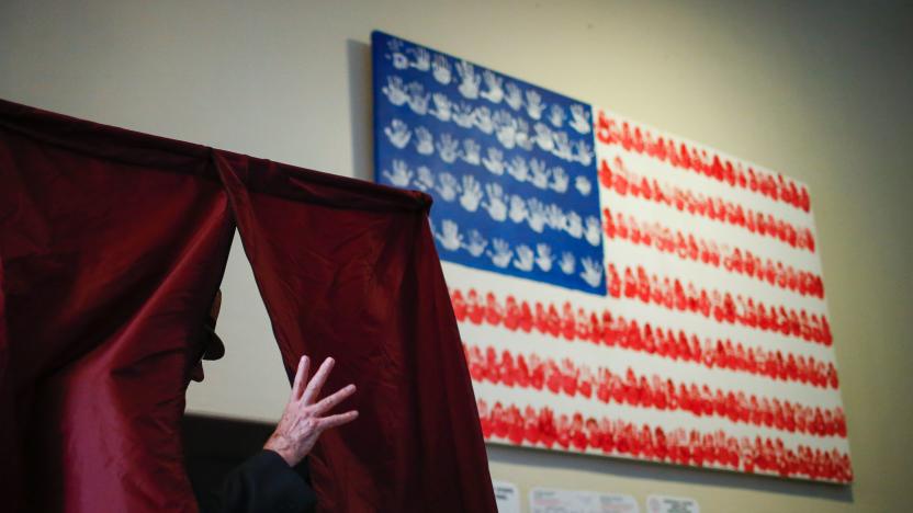 A man casts his ballot at polling station during New Jersey's primary elections on June 7, 2016 in Hoboken, New Jersey. / AFP / EDUARDO MUNOZ ALVAREZ        (Photo credit should read EDUARDO MUNOZ ALVAREZ/AFP via Getty Images)