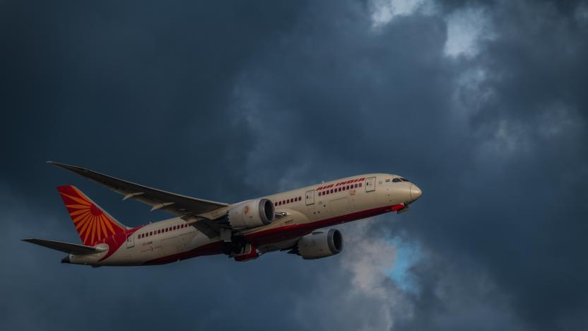 An Air India Boeing 787 ''Dreamliner'' takes off from Hong Kong Airport in Hong Kong, China, on 19 May 2021. Since 20 April 2021, no passengers from India are allowed to land in Hong Kong as a prevention before the raging pandemic in India. (Photo by Marc Fernandes/NurPhoto via Getty Images)