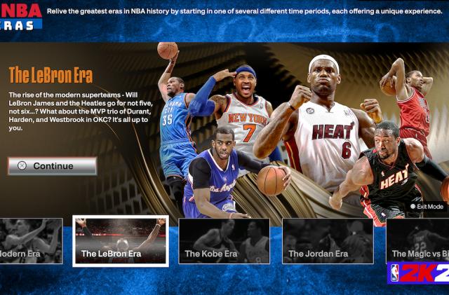 A My NBA Eras screen showing The LeBron Era