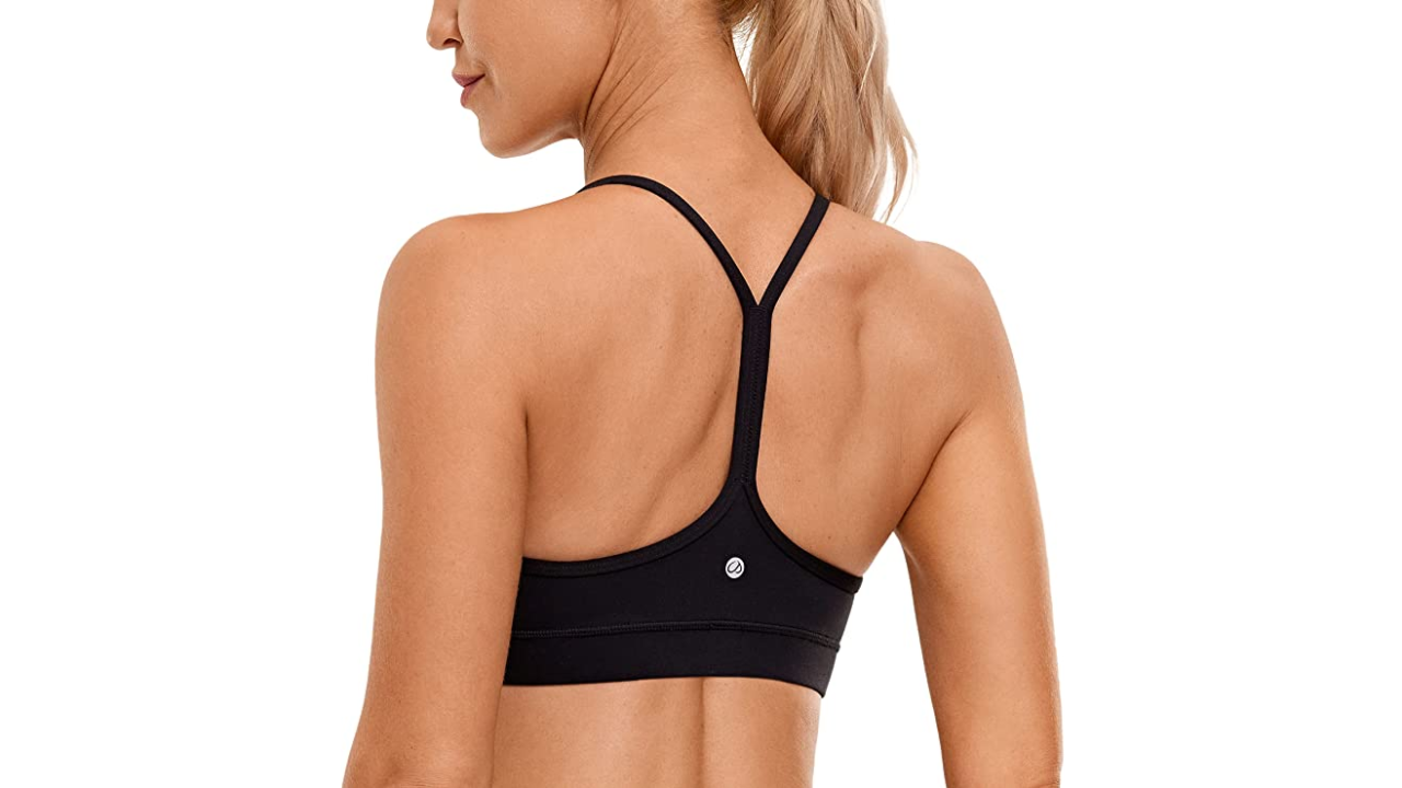 QUEENIEKE Longline Padded Sports Bra for Women, Square Neck