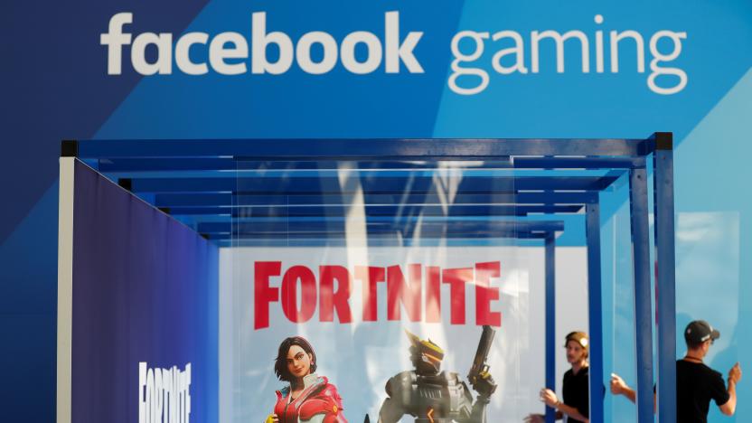 A Facebook Gaming booth for Fortnite is seen set up at E3, the annual video games expo experience the latest in gaming software and hardware in Los Angeles, California, U.S., June 12, 2019.  REUTERS/Mike Blake